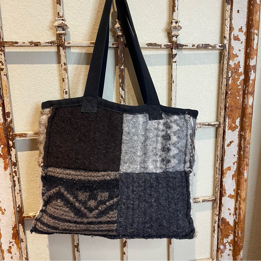Sweater Wool Patchwork Tote Baabaazuzu - image 2